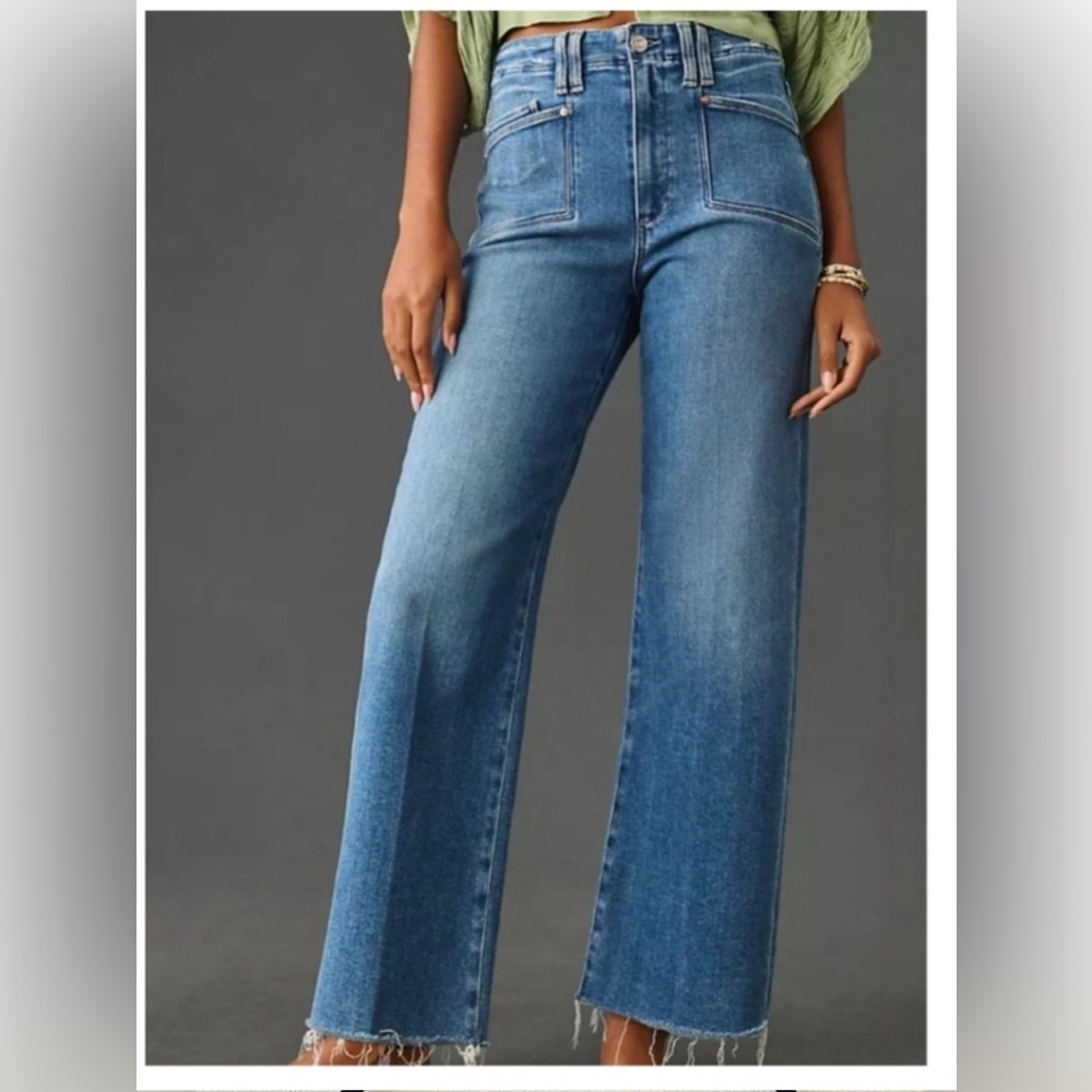 NEW PAIGE Anessa Ankle Wide Leg Jeans Size 31